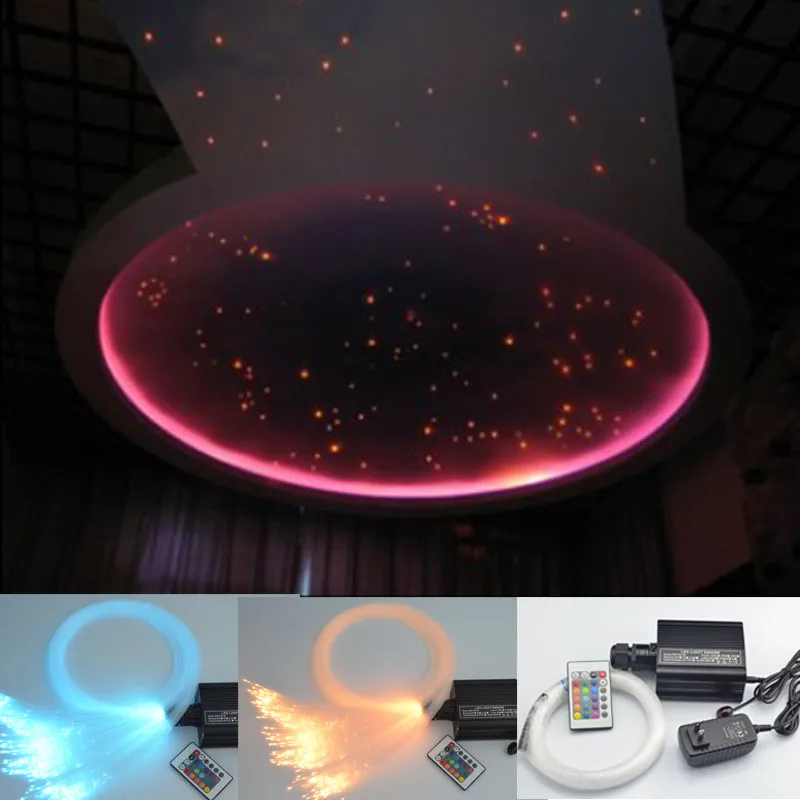 RGB LED fiber optic lighting kits 0.75mm 200pcs 2m pmma fiber optic cable end glow