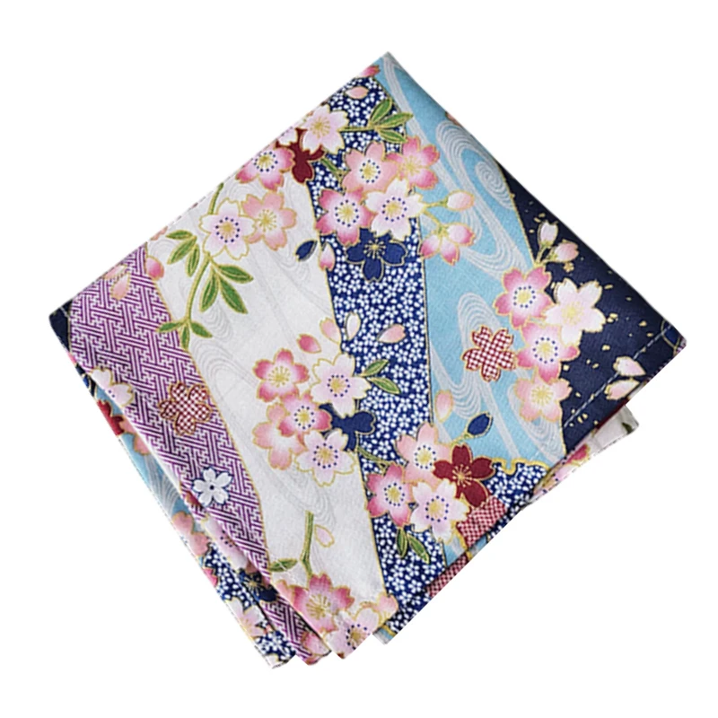  Japanese fashion handkerchief and bronzing cotton ladies small pocket square handkerchief soft swea