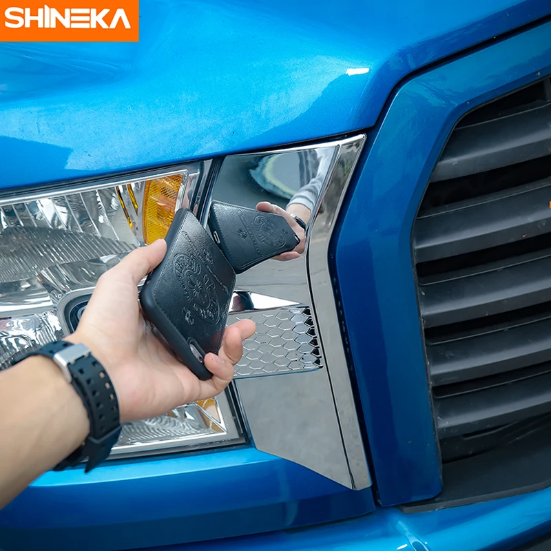 Передняя фара и решетка бампера SHINEKA хромированная красная Накладка для Ford F150 15 +
