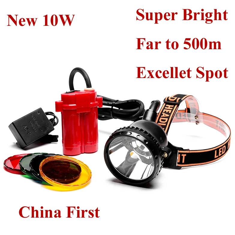 Kopen Nieuwste Helderste Cree 10 W Led Koplamp Mining Head Lamp voor Jacht Vissen hoofd Licht Gratis Verzending