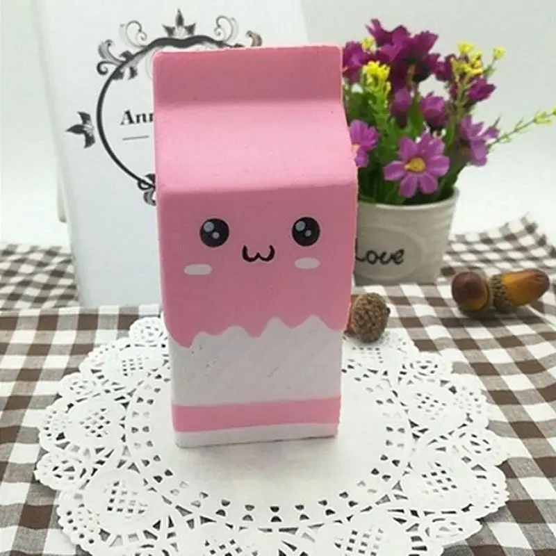 

Squishy Slow Rising Milk Box, Foci Cozi Kawaii Squishy Charms, Hand Pillow Toy, Stress Relief Toy Pink