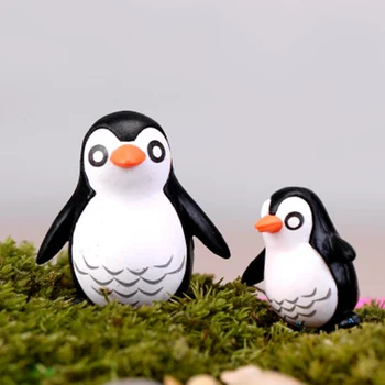 

ZOCDOU 2 Pieces Antarctic Penguin Cold Fat Bird Father and Son Model Small Statue Figurine Crafts Ornament Miniatures DIY Decor