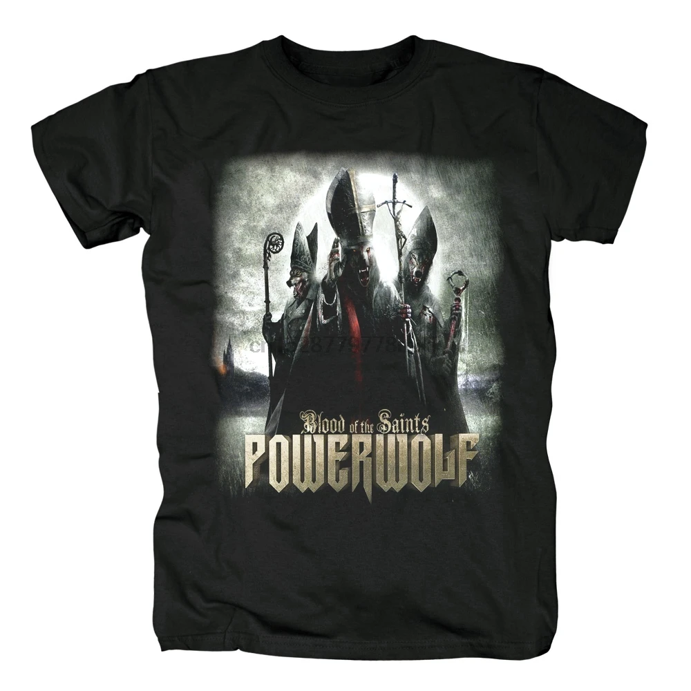 Бесплатная доставка Powerwolf Rock Dead Core of Heavy Metal Music. Мужская футболка азиатского
