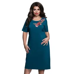 EFINNY Femme элегантные офисные Вечеринка летние платья Большие размеры 4XL 5XL 6XL Для женщин Floweral Embroideried Платье