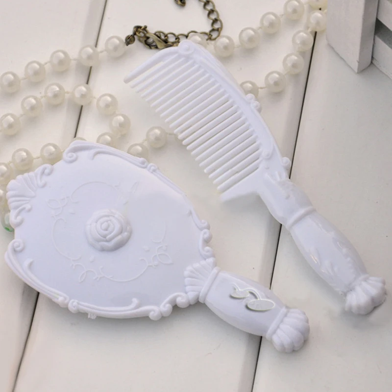 

New Retro Vintage Style Girl Make-up Cosmetic Hand Held Mirror & Comb Promotional Mirror Gift#MD18-1