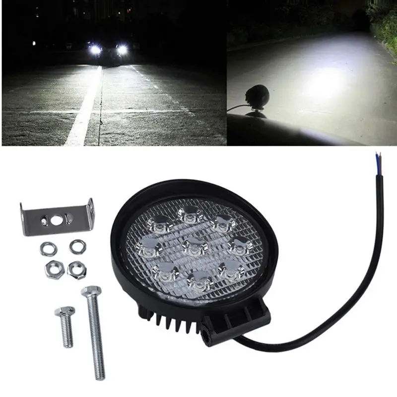 2 шт. 12 В 24 в 27 Вт светодиодный автомобильный рабочий светильник, мотоциклетные лампы, точечный светодиодный светильник, светодиодный автомобильный противотуманный светильник для внедорожника для Jeep VW Toyota