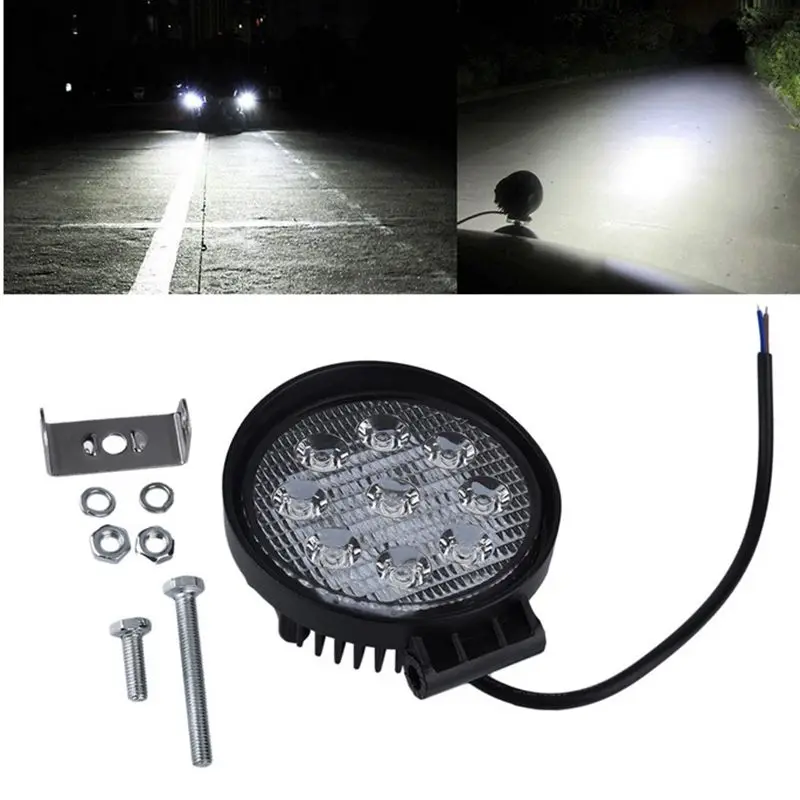 2pcs 12V 24V 27W LED Car Work Light Bar Motorcycle Lamps Spot LED Light Bar LED Car Foglight for Off Road For Jeep VW Toyota 