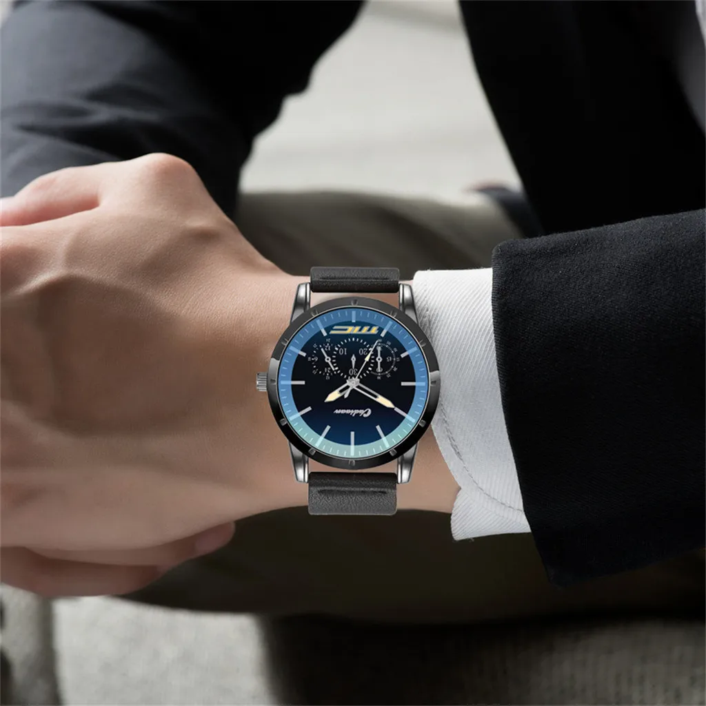 

Mens Watches Top Brand Luxury 2019 Fashion Leather Men's Quartz Watch Men's Watch Luxury Casual Watch Clock relogio feminino