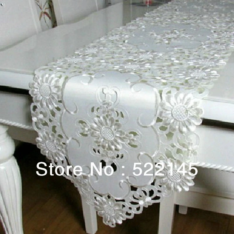 Free shipping 38*200CM luxury good quality embroidery handmade table