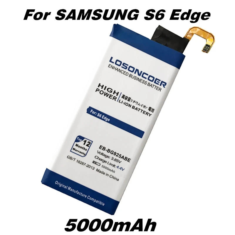 imágenes para LOSONCOER 5000 mAh Batería Batería Para Samsung GALAXY S6 Edge EB-BG925ABE G9250 G925F G925FQ G925S Teléfono EB BG925ABE imágenes para LOSONCOER 5000 mAh Batería Batería Para Samsung GALAXY S6 Edge EB-BG925ABE G9250 G925F G925FQ G925S Teléfono EB BG925ABE