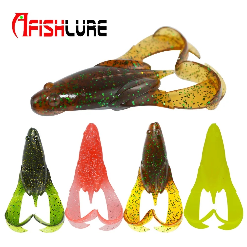 4 Color Afishlure frogs Fishing Lure Set 90mm 15.5g Rubber Soft Bass