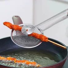 1 шт. жареные Еда Дуршлаги Фильтры Нержавеющая сталь сетчатый зажим Пособия по кулинарии инструменты масла раздаточная ложка Кухня фильтр-зажим жарки инструмент