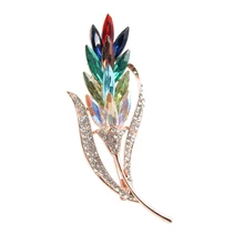 Broches de blé multicolores en cristal strass pour femmes, Style tendance