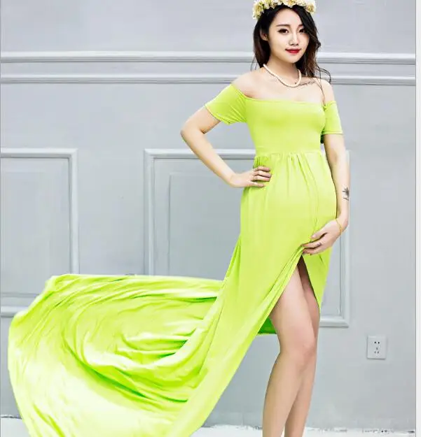 2017Maternity Photo Shooting Dresses Slash Neck short Sleeve Maternity