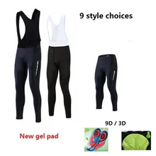 2016 Men/women Padded Cycling Long Bicycle Bib Pants High-quality 3D/9D Gel Pad Bike Tights Mtb Ropa Pantalon Ciclismo Invierno