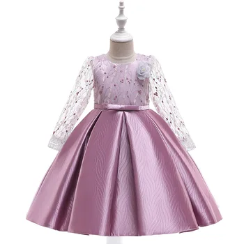 

Girls Lace Half Sleeve Dress Kid Girls First Communion Dresses Tulle Lace Wedding Princess Costume For Junior Children Clothes