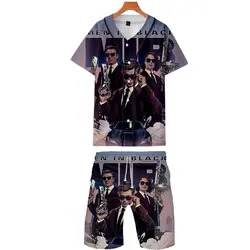 Movies Black Man комплект из двух предметов с 3D принтом, бейсбольная футболка с короткими рукавами + повседневные шорты, распродажа, модная уличная