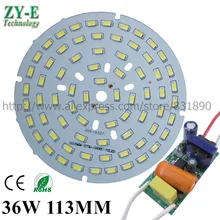 2 шт. в наборе, AC 220 V светодиодный PCB с SMD5730 Алюминий плиты 36 Вт 113/120 мм с Внутренний драйвер светильник, светодиоды потолочный светильник светодиодный лампы