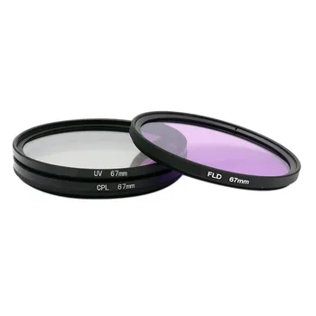 

3 pcs 67mm Filter Set UV Mirror Polarizer CPL Fluorescent FLD Camera Accessroies
