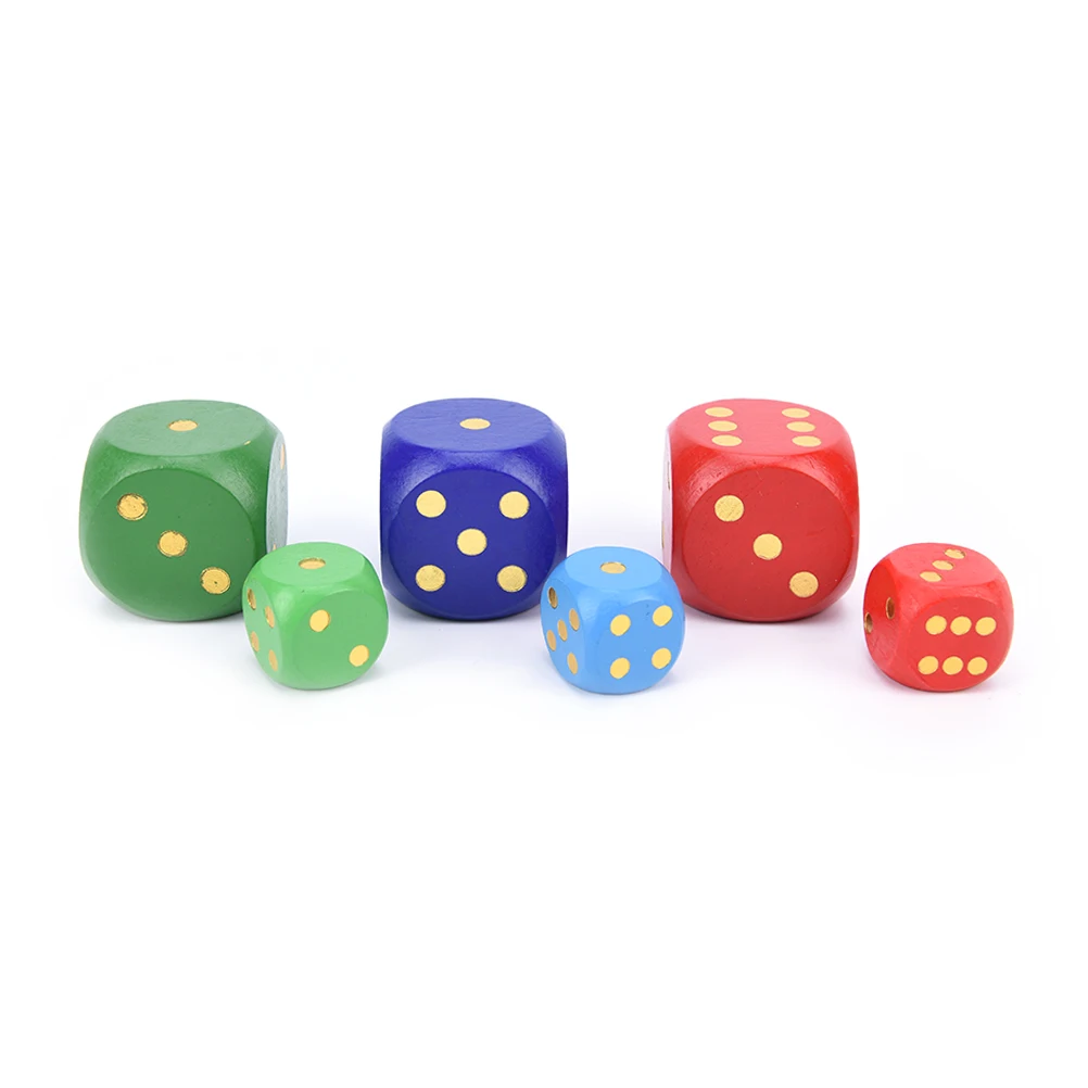 50mm,30mm 1 PCS 6 Side Adult Children Toy Wooden Dice Cubes Fun Board