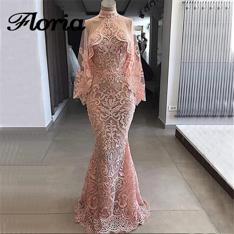 

New Pink Couture Evening Dresses Turkish Arabic Aibye Beading 2018 Muslim Dubai Formal Prom Dress Moroccan Kaftan Party Gowns