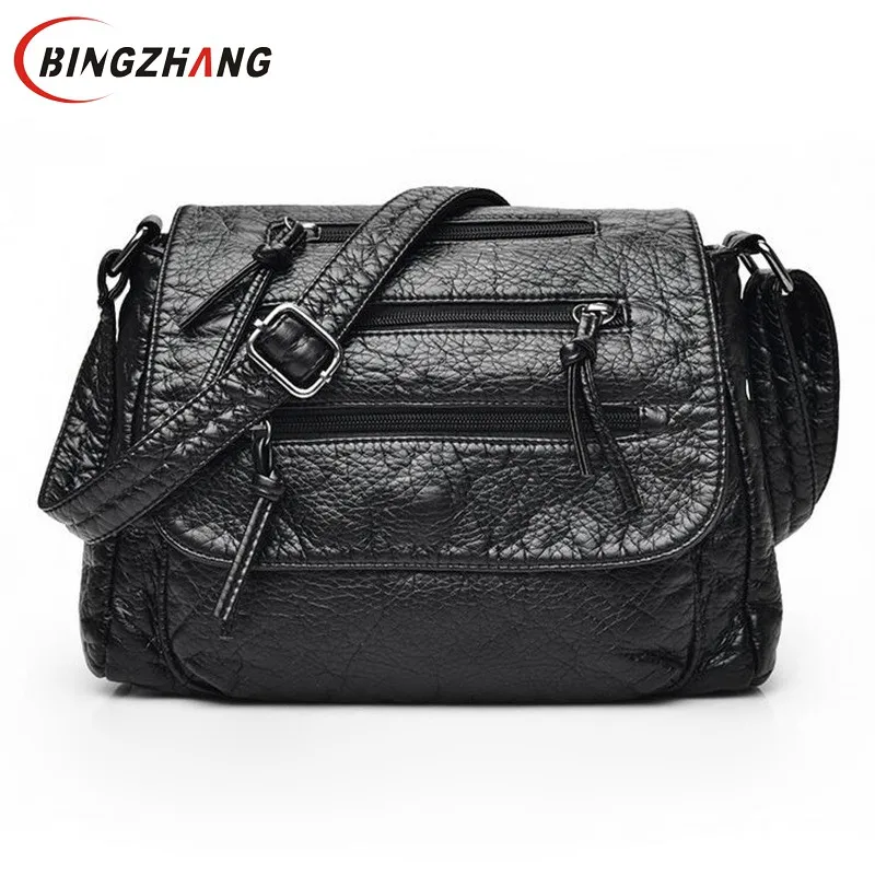 Brand Fashion Soft Leather Shoulder Bags Female Crossbody Bag Portable Women Messenger Bag Tote ...