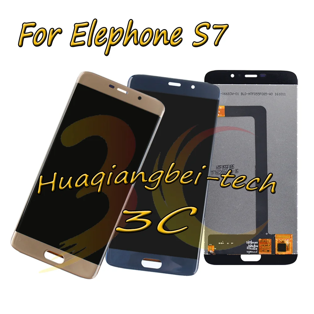 Дешево Новый 5,5 черный синий Золотой для Elephone S7 Полный ЖК дисплей + кодирующий преобразователь сенсорного экрана в сборе 100% протестирован с отслеж...