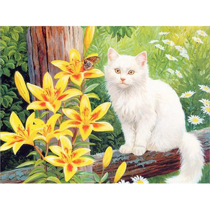 

5D square Diamond embroidery cat diamond cross stitch round diamond painting diy diamond painting full pasted picture animal