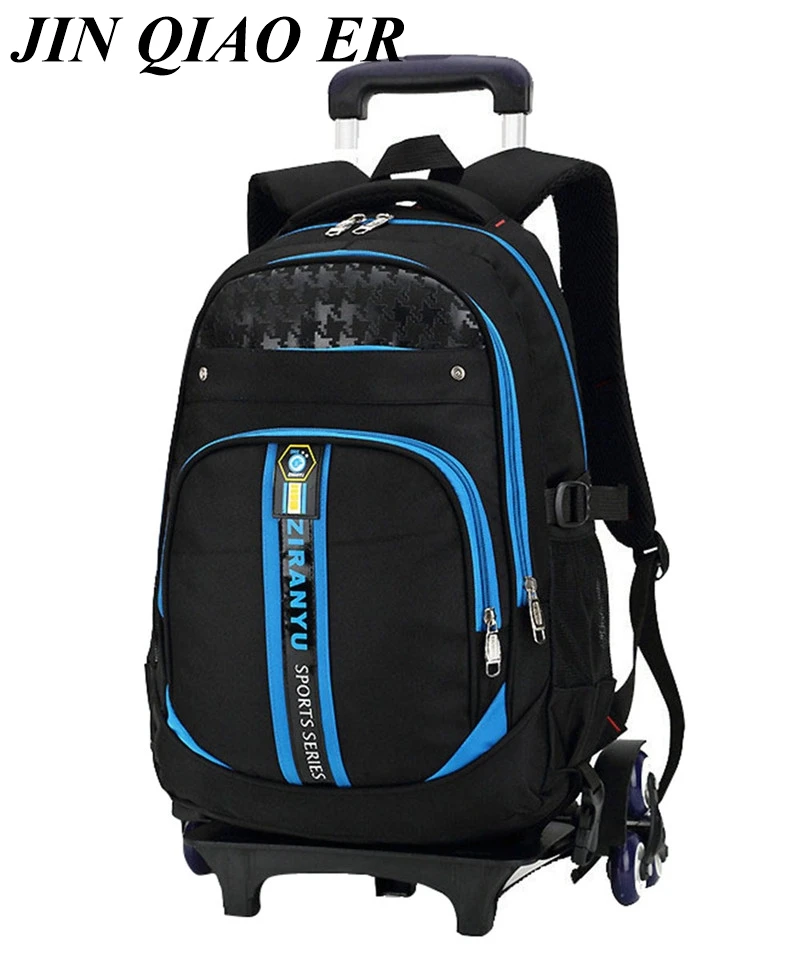 

High Quality 3 Wheels Removable Children School bags Trolley Schoolbag Large Capacity Luggage Bag Backpack boys girls