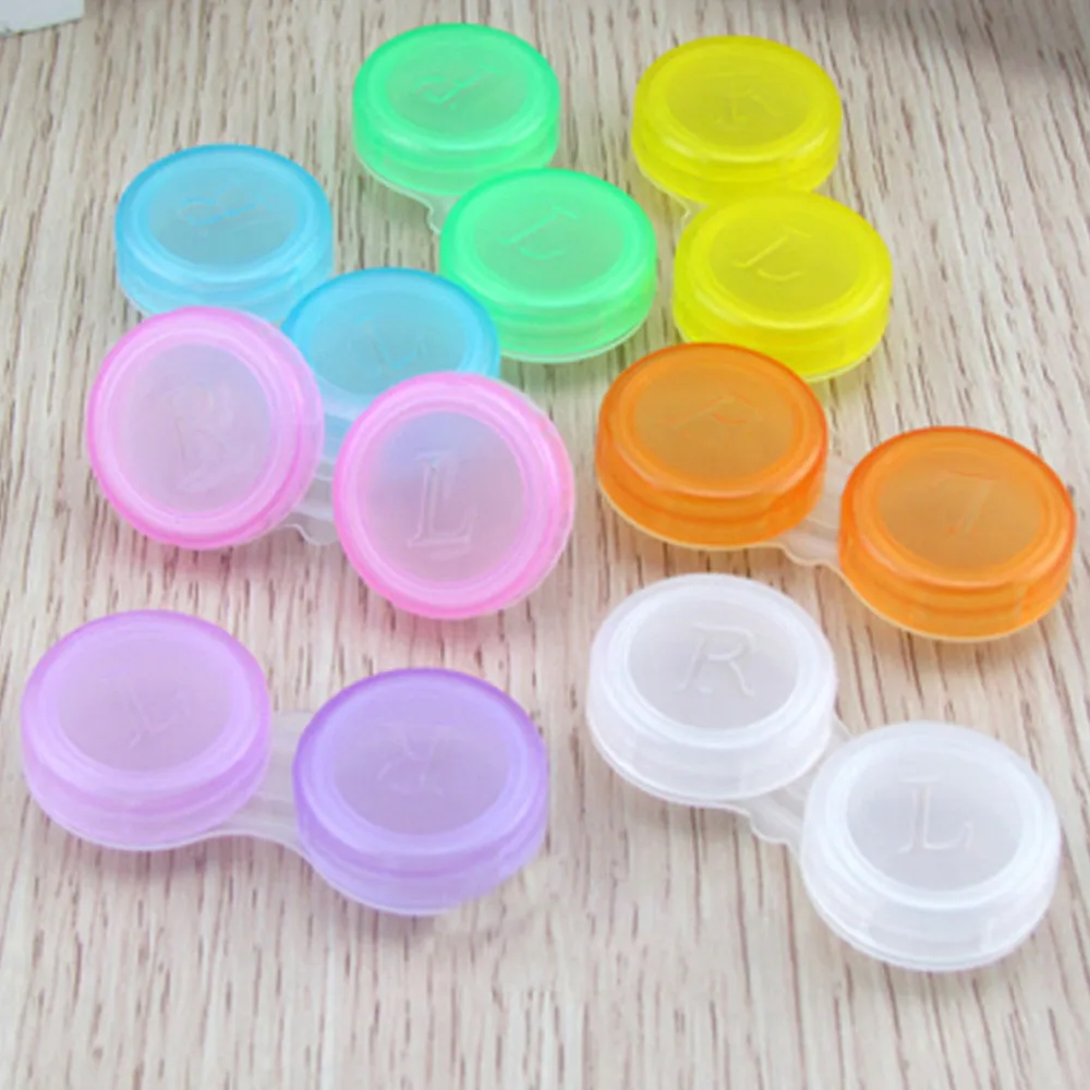 

Lovely Contact Lens Box Holder Portable Small Candy Color Eyewear Bag Container Contact Lenses Soak Storage Case Plastic