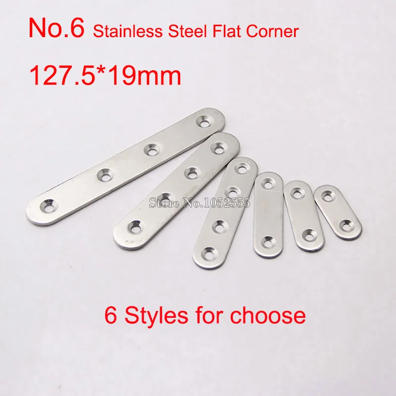 Wholesale 100pcs 127.5*19mm Stainless Steel Flat Corner Brace Fixed Angle Plate Connector Repair