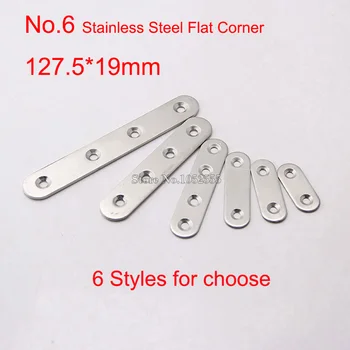 

Wholesale 100pcs 127.5*19mm Stainless Steel Flat Corner Brace Fixed Angle Plate Connector Repair Bracket Furniture Hardware K165