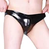 New Men's Faux Leather Tight Underpants Fashion Sexy Panties Stage Catwalk Shorts 1