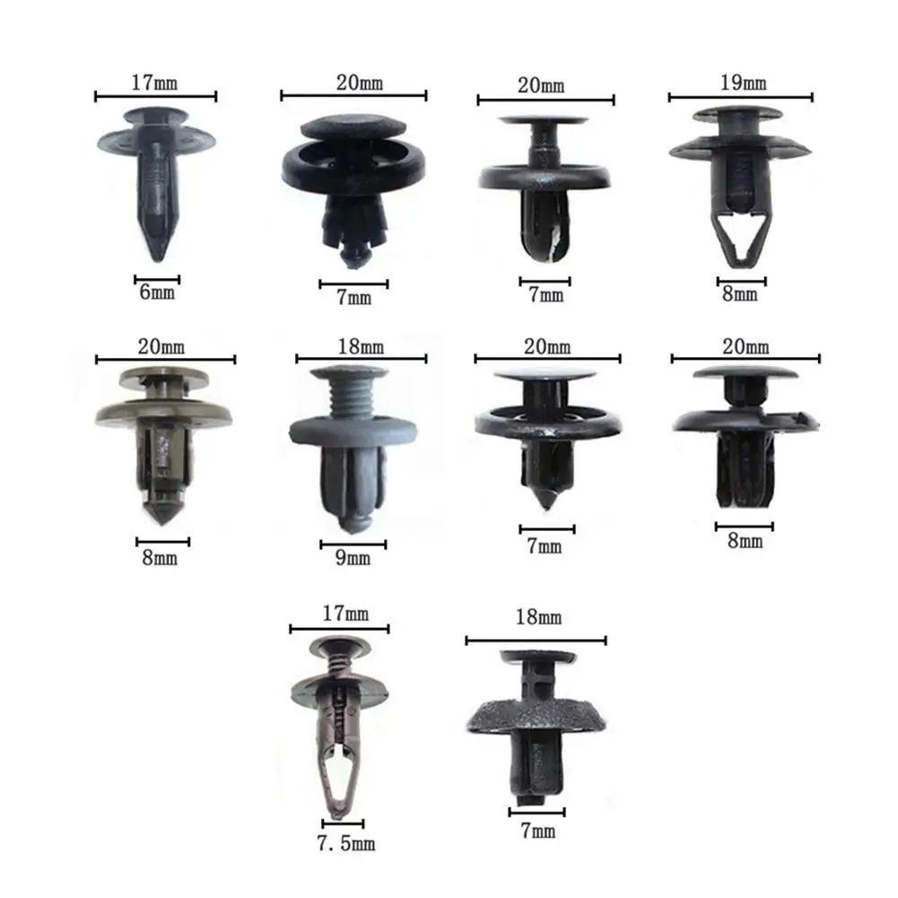 100 шт багажник винт комплект заклепок автомобильный бампер крыло для автоматическое пластиковое крепление зажимы