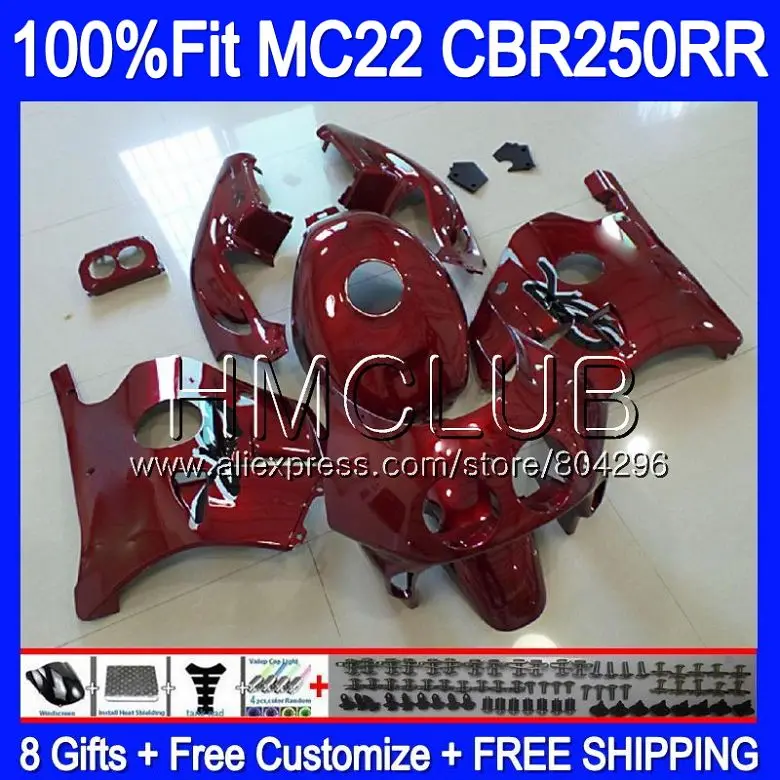 

Injection Kit For HONDA CBR 250RR ALL Wine red CBR250 RR 90 91 92 93 94 88HM.10 MC22 CBR250RR 1990 1991 1992 1993 1994 Fairings