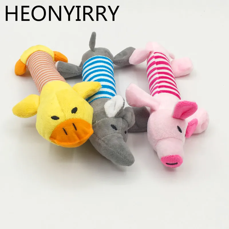 

Popular Pet Dog Cat Funny Fleece Durability Plush Dog Toys Squeak Chew Sound Toy Fit for All Pets Elephant Duck Pig Plush Toys