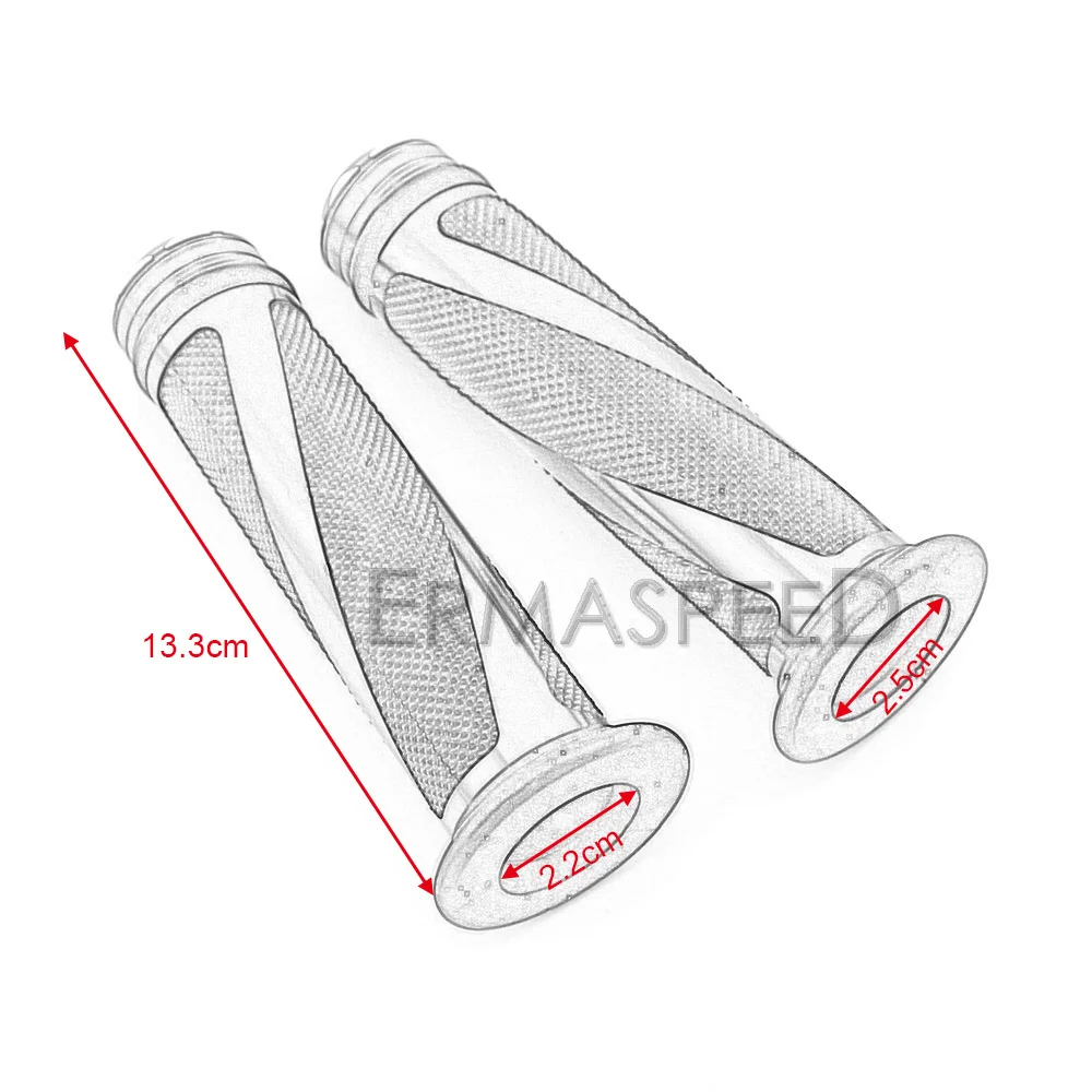7/" 22 см мотоциклетные ручки с резиновой ручкой, гелевая алюминиевая саржа с ЧПУ, универсальный наконечник для Honda Kawasaki Ducati Yamaha BMW