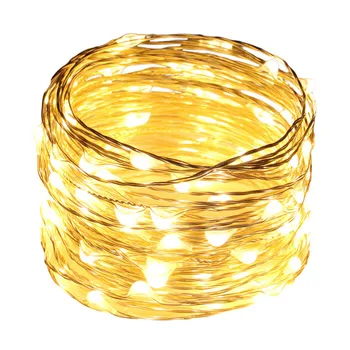 

10M/33FT 100LEDs Christmas String Lights Decorative Party Silver Wire Touch Dimmer LED Fairy Starry Lights + Adapter