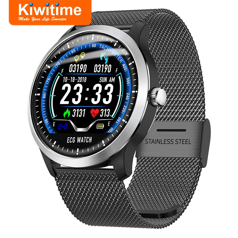 

2019 KIWITIME KB15 Smart Watch ECG PPG Electrocardiogram Heart Rate Monitor Blood Pressure Smartwatch for iPhone 8 Android Phone