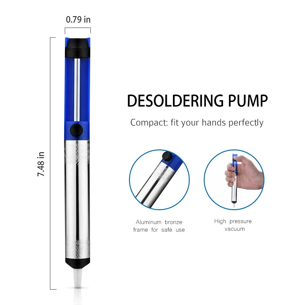 Aluminum Metal Desoldering Pump Suction Tin Gun Soldering Sucker Pen Removal Vacuum Soldering Iron Desolder Hand Welding Tools aluminum welding wire