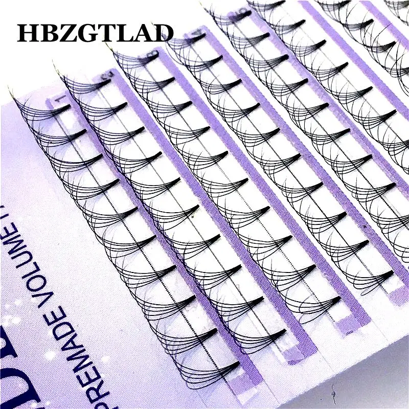 

HBZGTLAD 5D Russian Volume falsh Eyelashes Extension Short Stem Pre made Fans C/D Mink fake Eyelash Individual Extensions 8-14MM