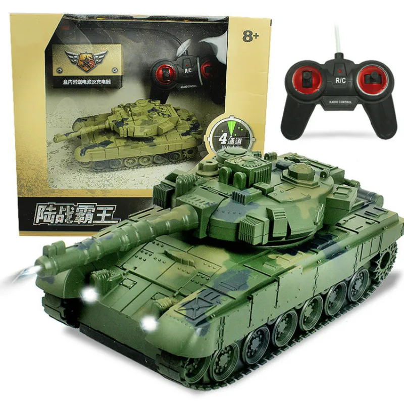 

1/18 RC Tank Model for Kid Boy Infrared Remote Control Battle Heavy Tank Flashing Headlights Simulation Sound Effect Child Gift