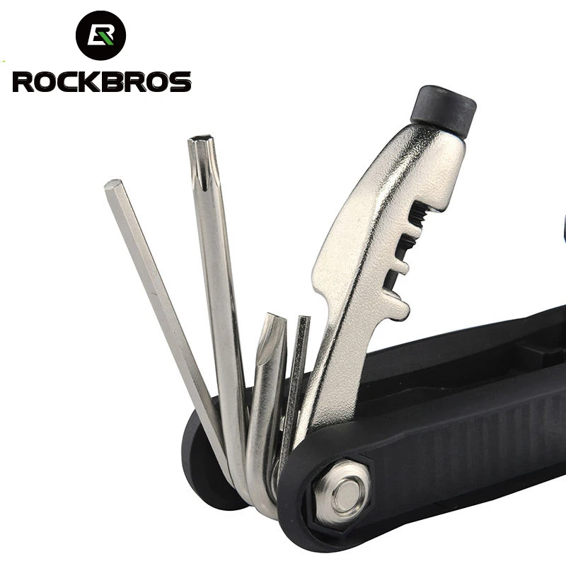ROCKBROS 12 в 1 многофункциональные Mtb велосипедные Инструменты для ремонта велосипеда спицы цепь для ключа устройство для извлечения заклепок Набор инструментов Набор Аксессуаров