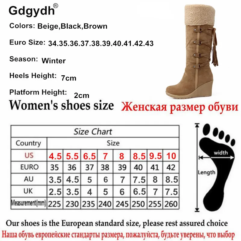 Женские теплые ботинки Gdgydh черные на танкетке с плюшевой подкладкой меховой
