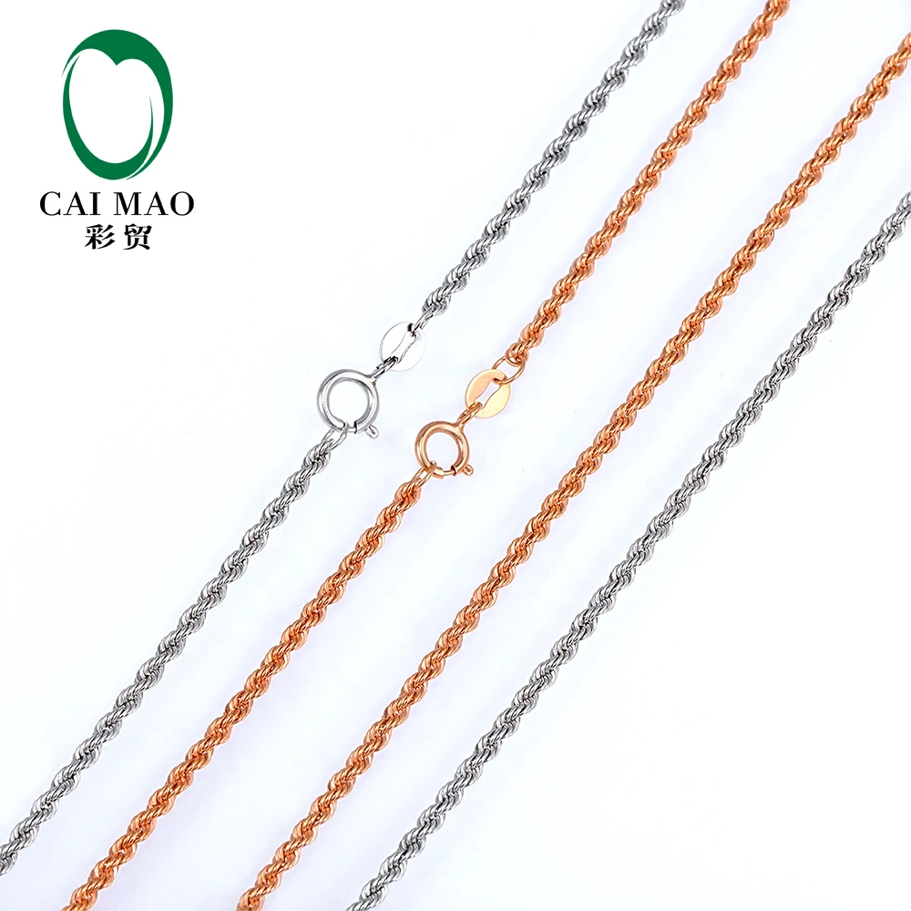 18K Rose Or White Gold Chain Necklace 20'' About 50cm For Women And Men