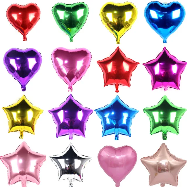 

Lucky 18inch Star Heart Shaped Inflatable Foil Air Balloons Wedding Birthday Valentine's Day Party Supplies Decoration Globos