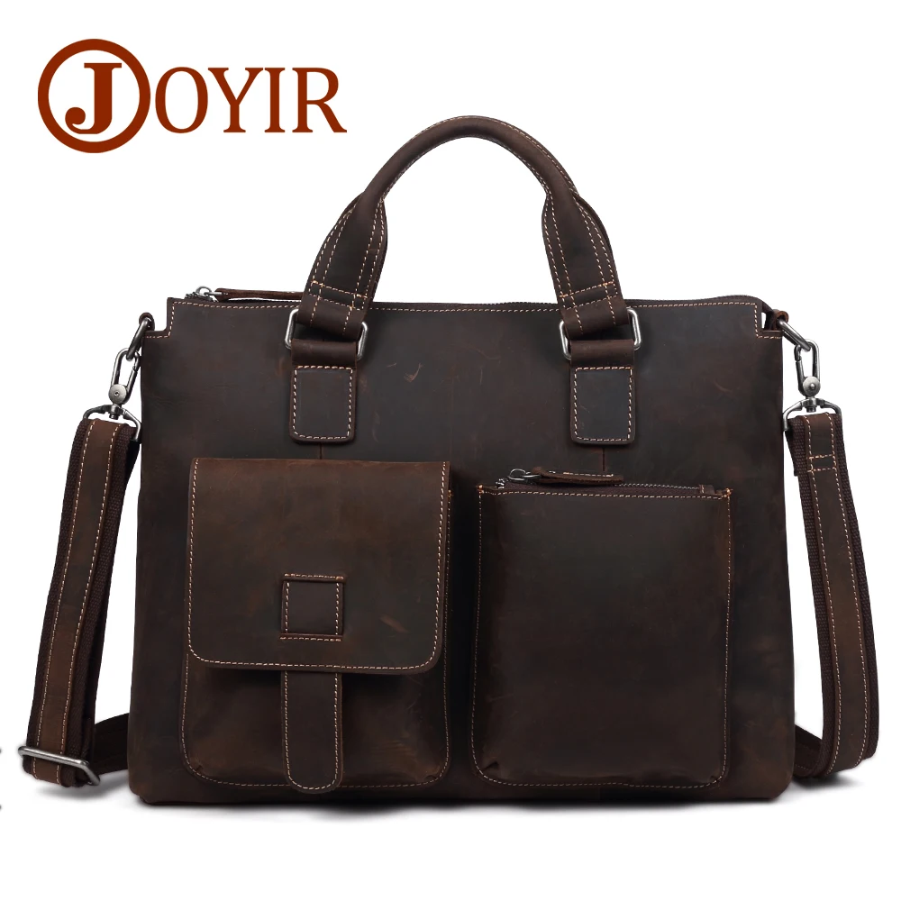 JOYIR, натуральная кожа, деловой портфель, мужская сумка-мессенджер, мужская сумка, 15 дюймов, для ноутбука, дорожная сумка через плечо, мужская сумка через плечо, B260