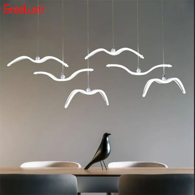 Neuheit led Seagull Anhänger Lampe für Küche Acryl Led Kronleuchter Hängen Licht Kreative Lestre Suspension Leuchten Neuheit led Seagull Anhänger Lampe für Küche Acryl Led Kronleuchter Hängen Licht Kreative Lestre Suspension Leuchten