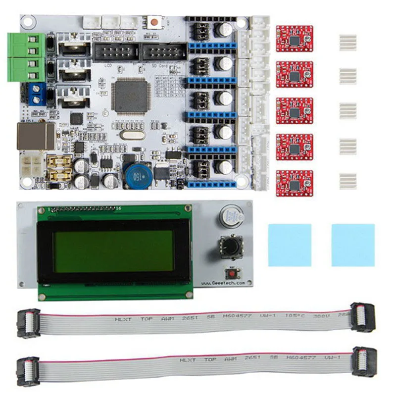 

3D Printer Motherboard GT2560 Controller Board + A4988 Stepper Motor Driver Module + LCD2004 Display Kit Compact Size