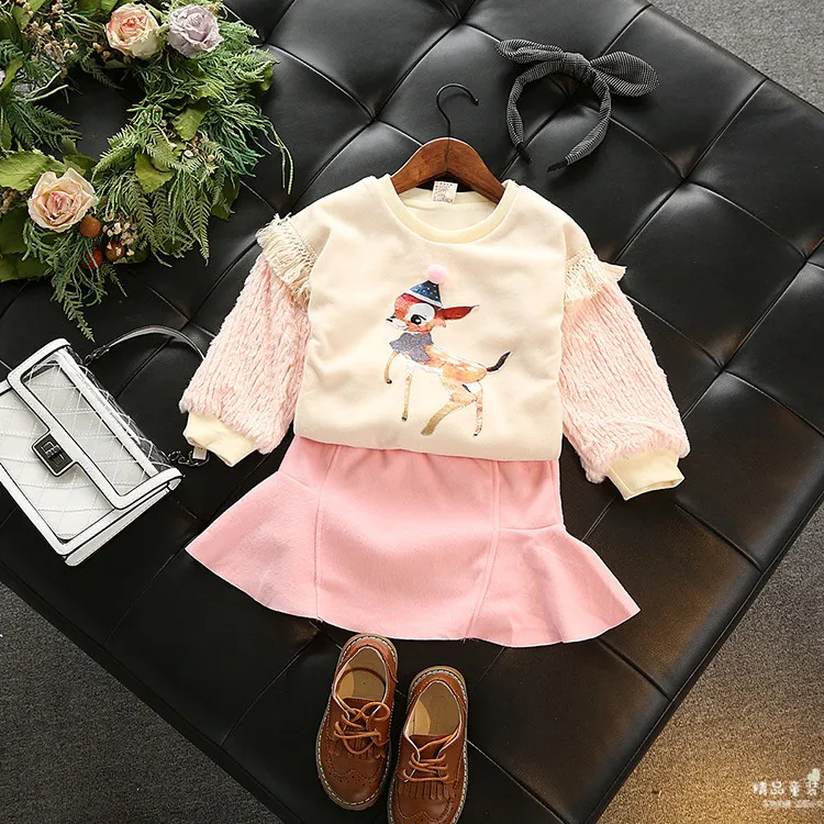 AiLe Rabbit/Новинка 2018 года костюмы для девочек детская одежда рубашка с длинными